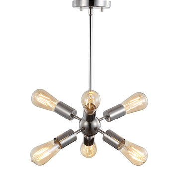 Jobs 17.5" Sputnik Metal LED Chandelier - JONATHAN Y